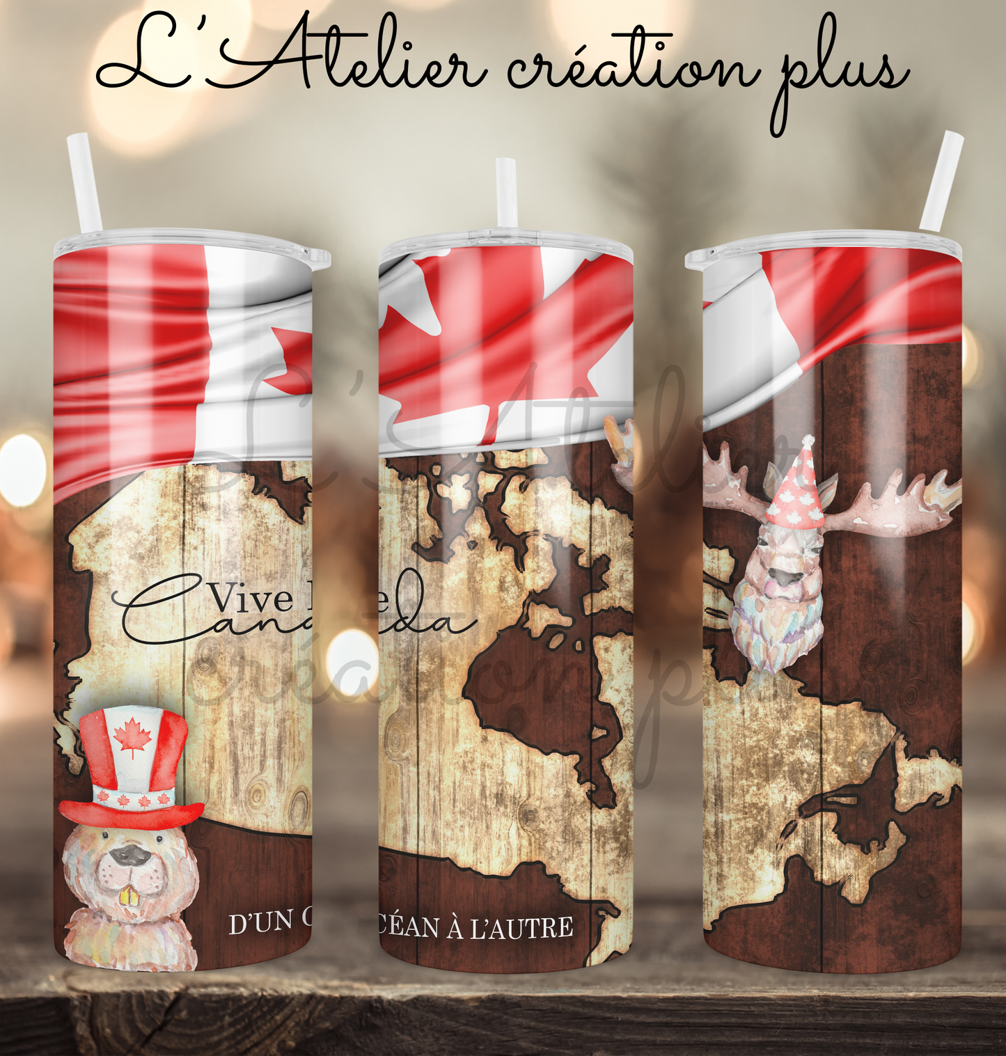 Design Tumbler 20oz "Vive le Canada"