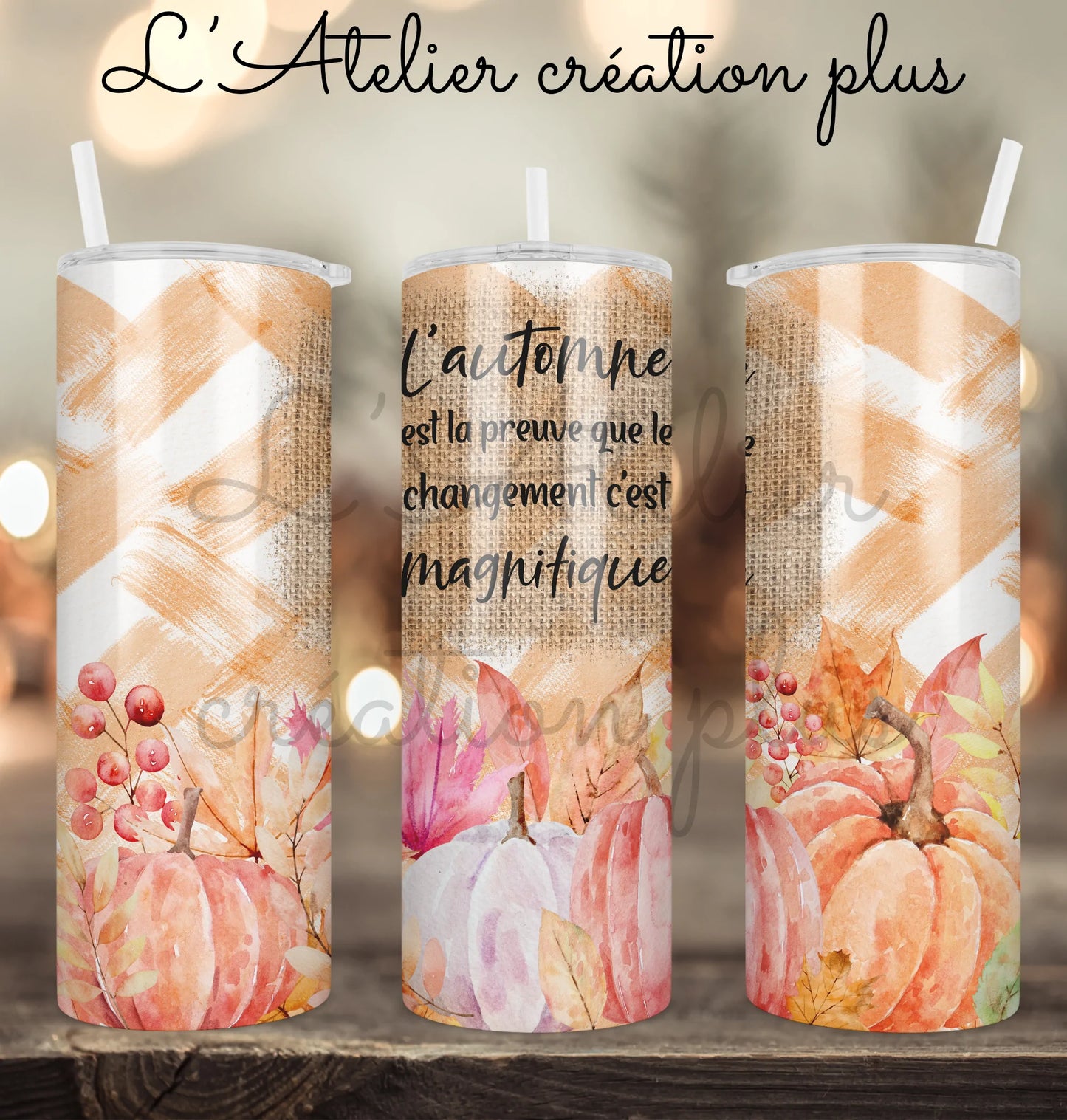 Design Tumbler 20oz "Changement d'automne"