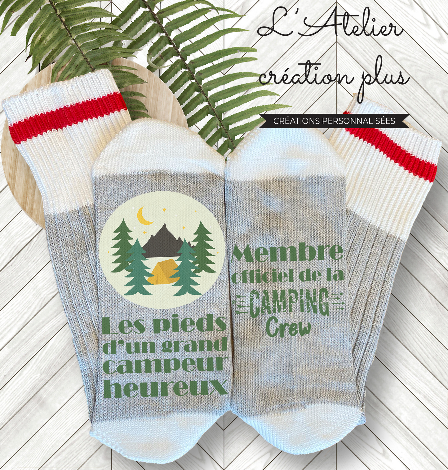 Bas style chalet "Campeur heureux"