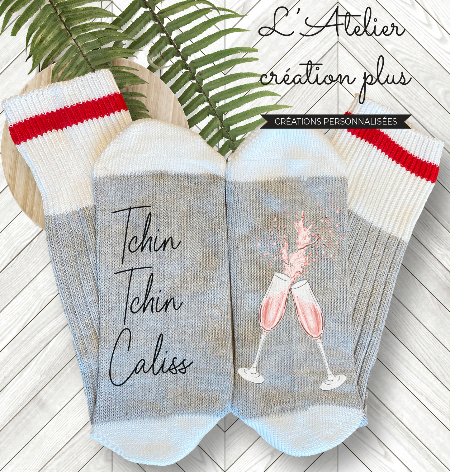 Bas style chalet "Tchin tchin caliss"