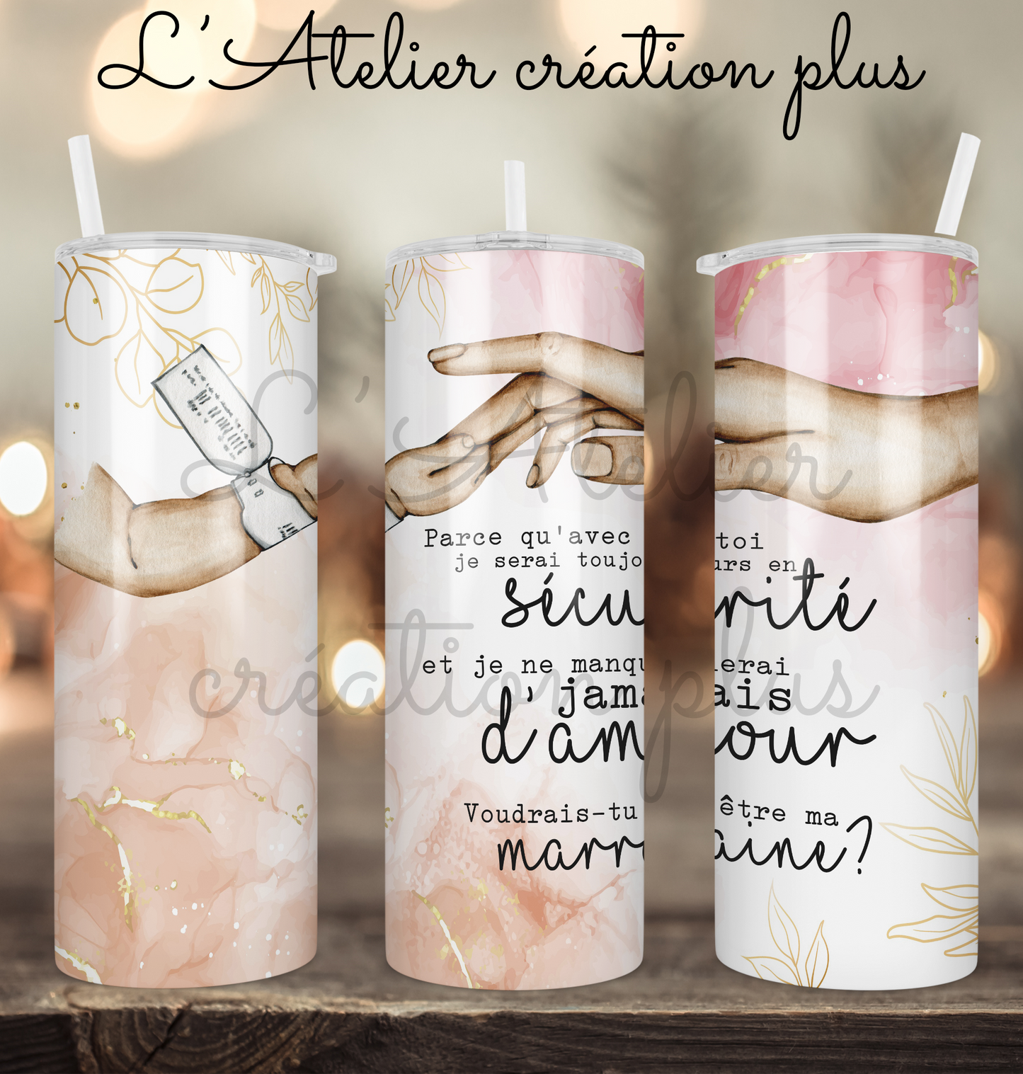 Tumbler 20oz "Demande marraine"