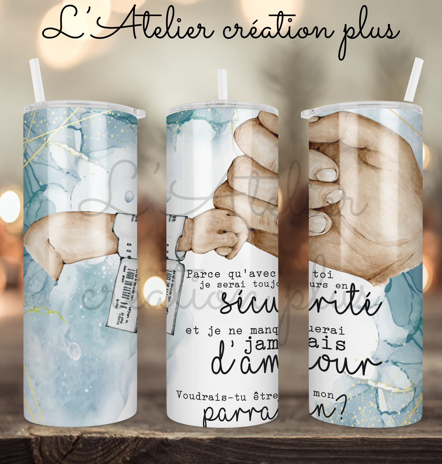 Tumbler 20oz "Demande parrain"