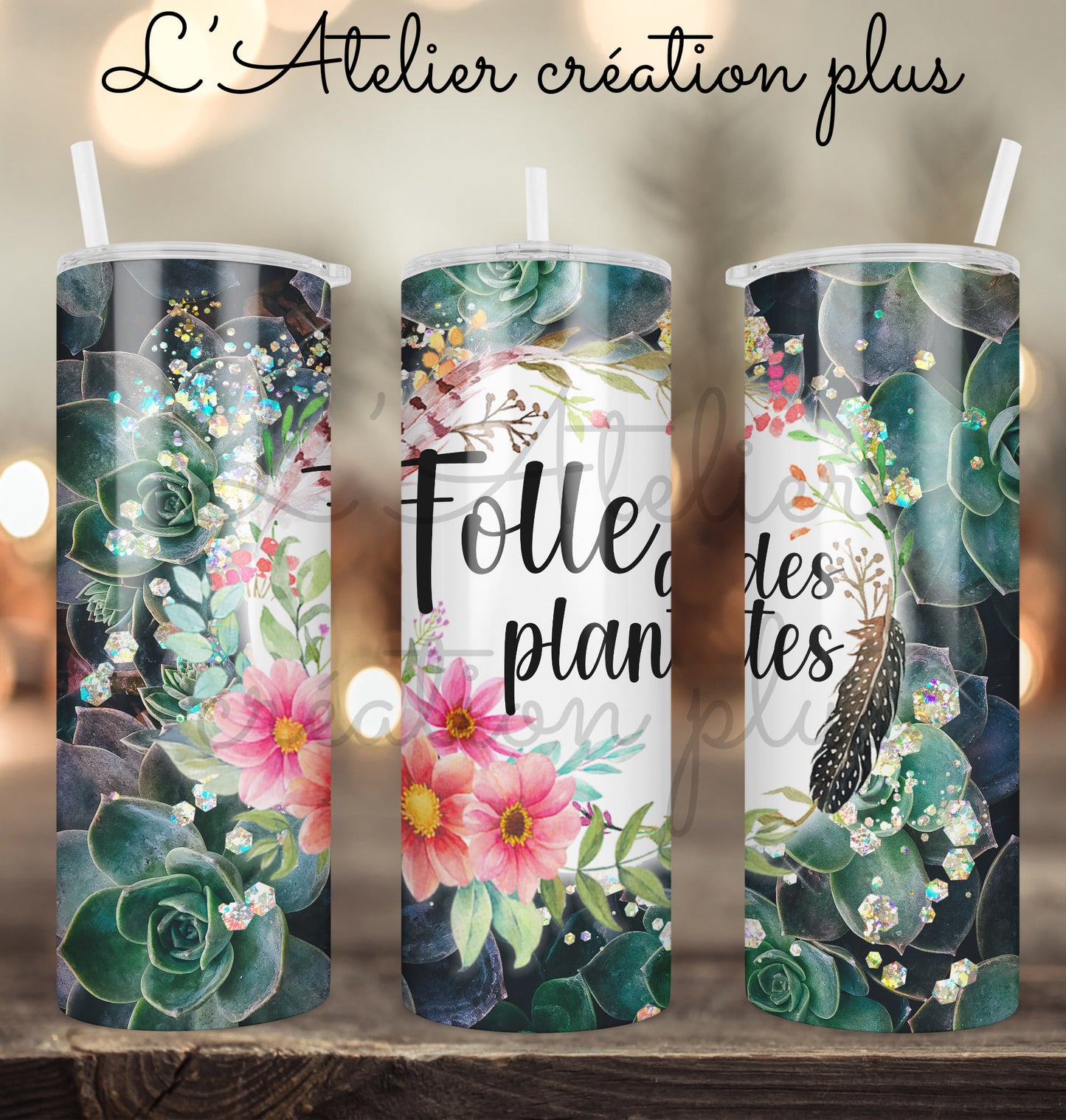 Tumbler 20oz "Folle des plantes"