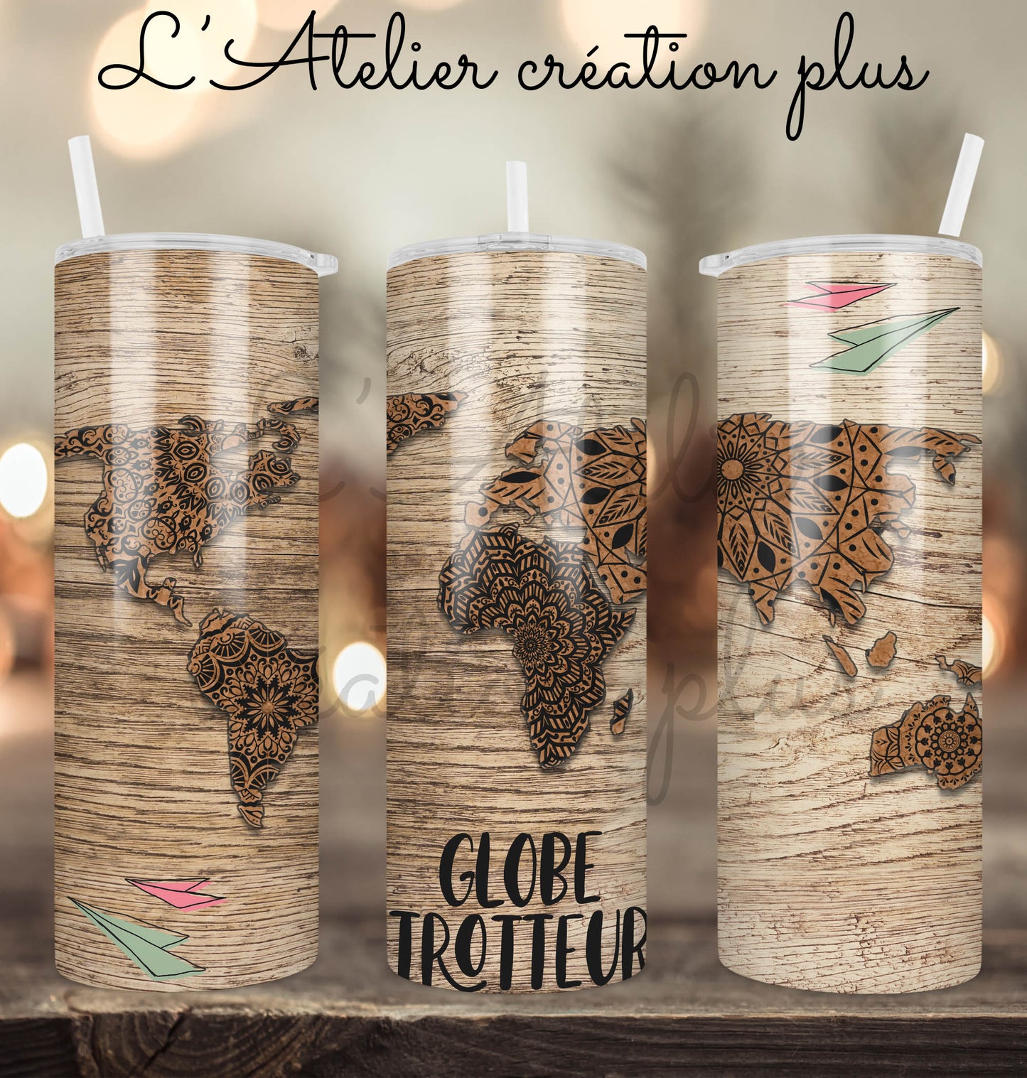 Tumbler 20oz "Globe trotteur"