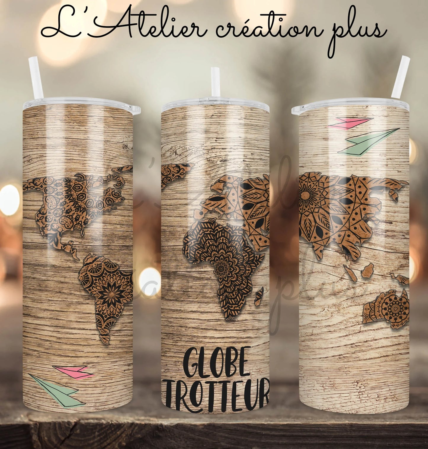 Design Tumbler 20oz "Globe trotteur"