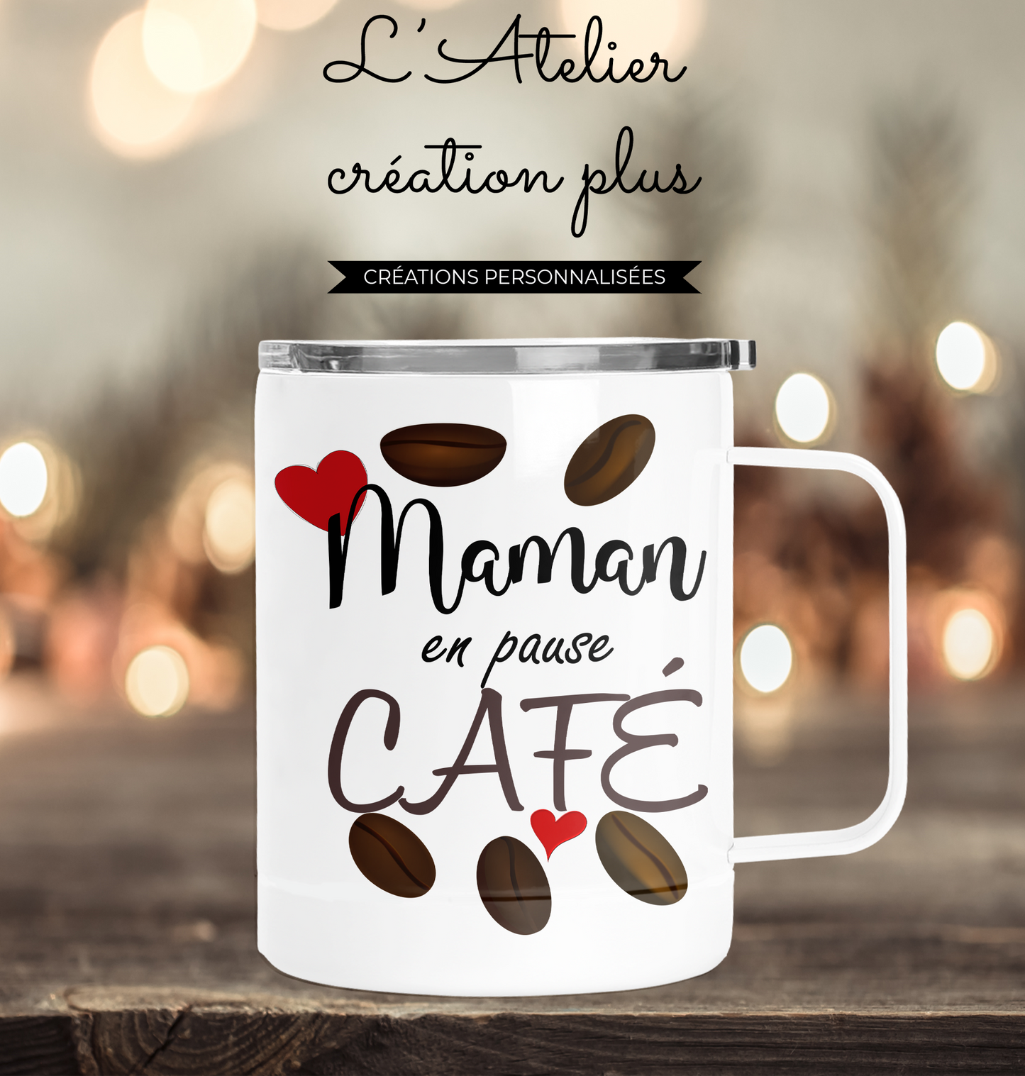 Maman en pause café