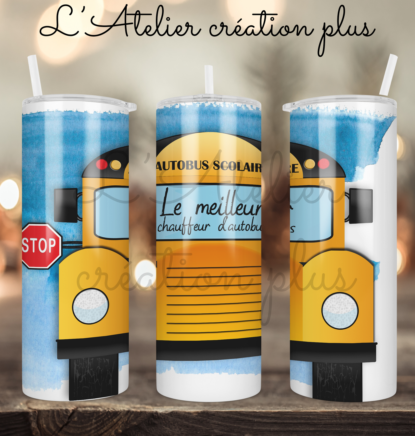 Tumbler 20oz "Meilleur chauffeur d'autobus"