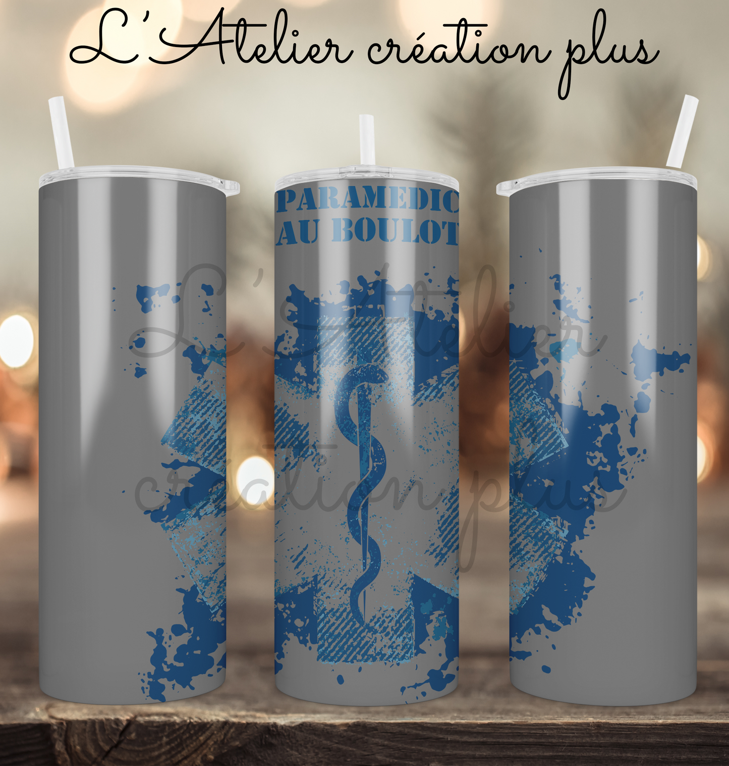 Tumbler 20oz "Paramédic au boulot"