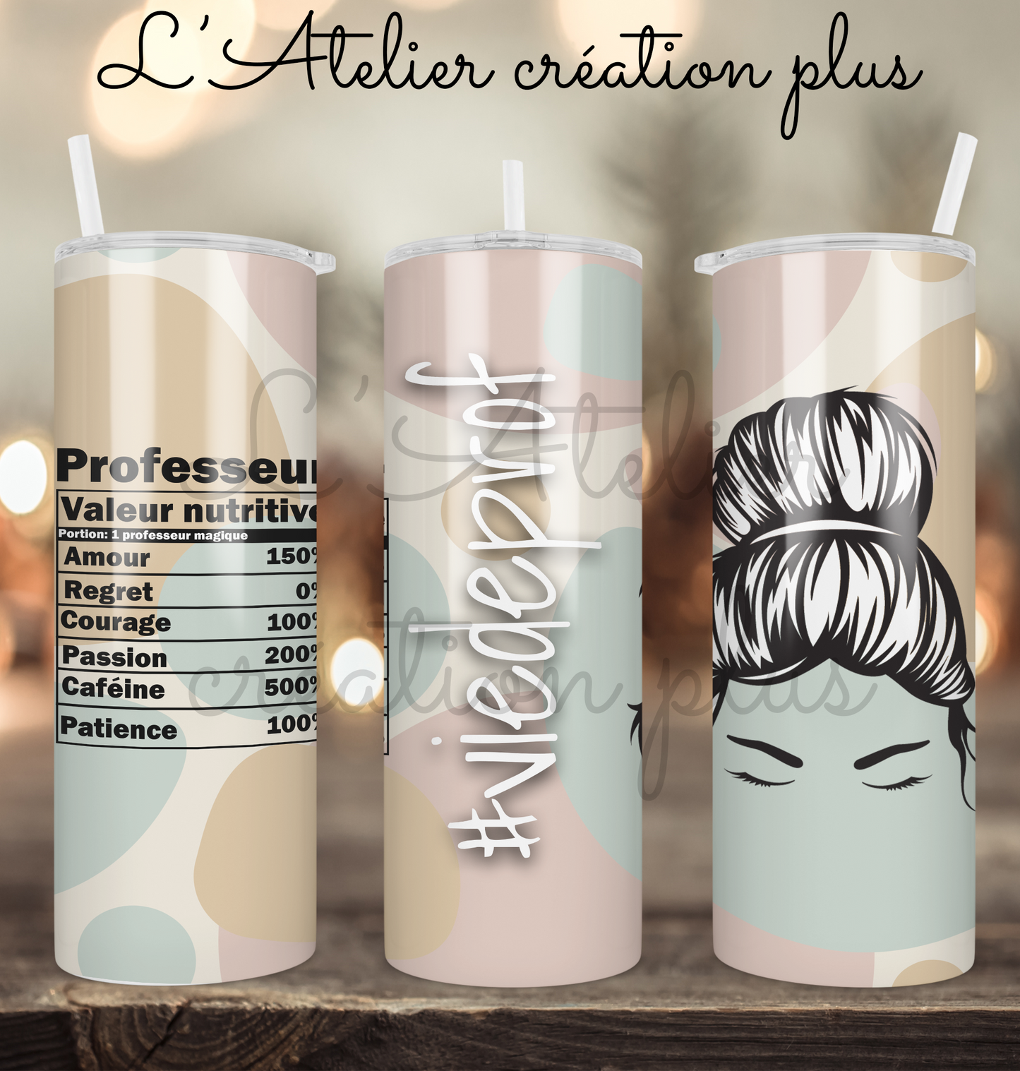 Tumbler 20oz "Vie de prof simple"