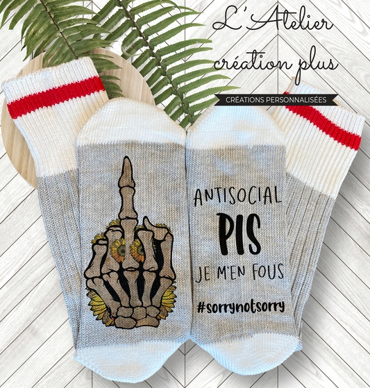 Bas style chalet "Antisocial pis j'men fous"