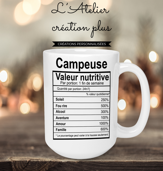Design Valeur nutritive campeuse/campeur