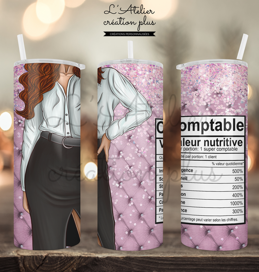 Tumbler 20oz "Comptable valeur"