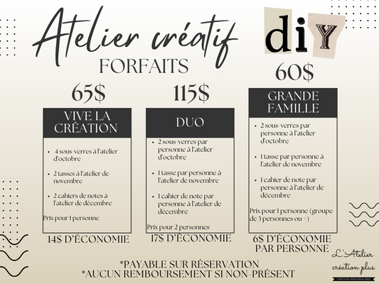 Forfait atelier créatif