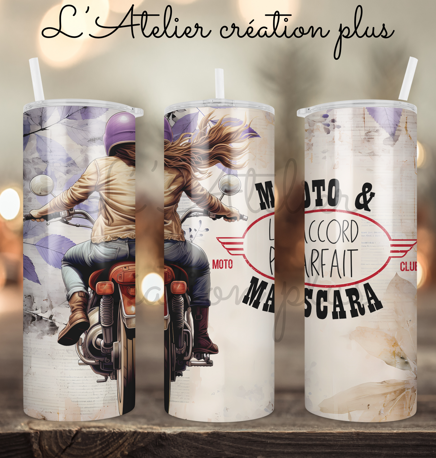 Tumbler 20oz "Moto et mascara"