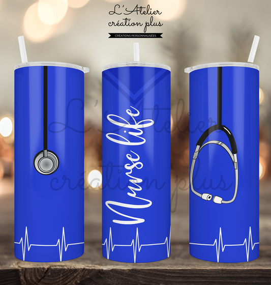 PAP Tumbler 20oz "Nurse life TURQUOISE"