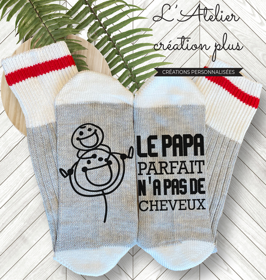 Bas style chalet "Papa parfait pas de cheveux"