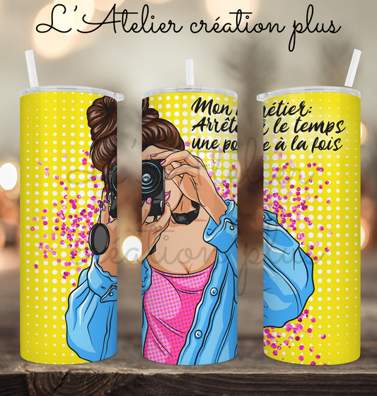 Tumbler 20oz "Mon métier: photographe"