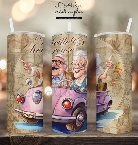 PAP Tumbler 20oz "Vieille et heureuse"