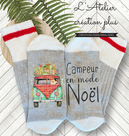Bas style chalet "Campeur en mode Noël"