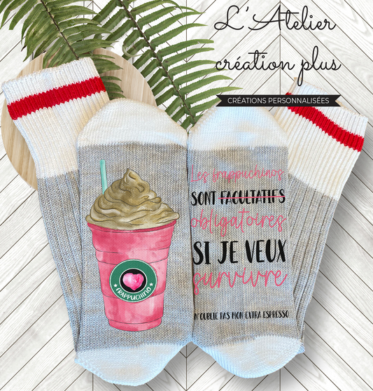 Bas style chalet "Frappuchino pour survivre"