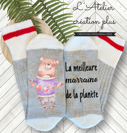Bas style chalet "Meilleure marraine"