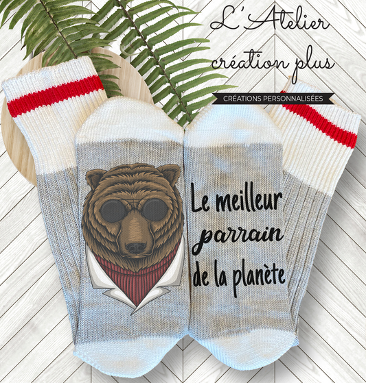 Bas style chalet "Meilleur parrain ours"