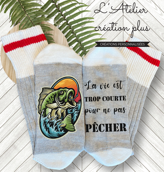 Bas style chalet "La vie est trop courte pour ne pas pêcher"