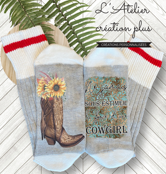 Bas style chalet "Force d'une cowgirl"