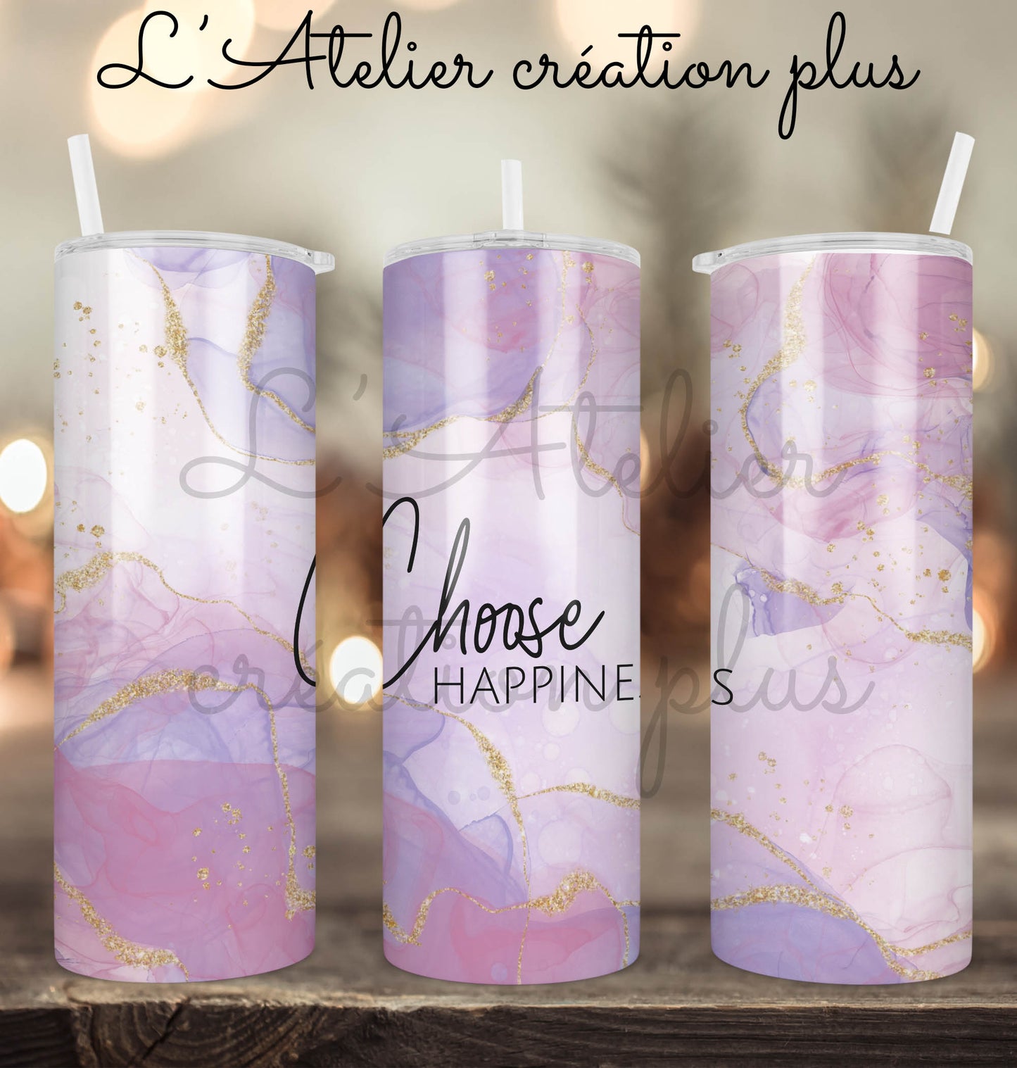 Tumbler 20oz "Choose happiness"