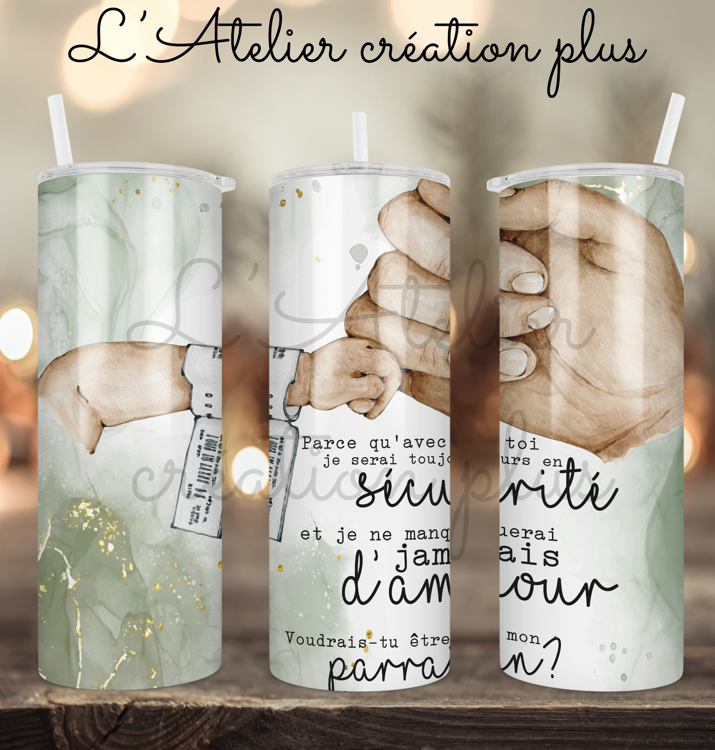 Tumbler 20oz "Demande parrain"