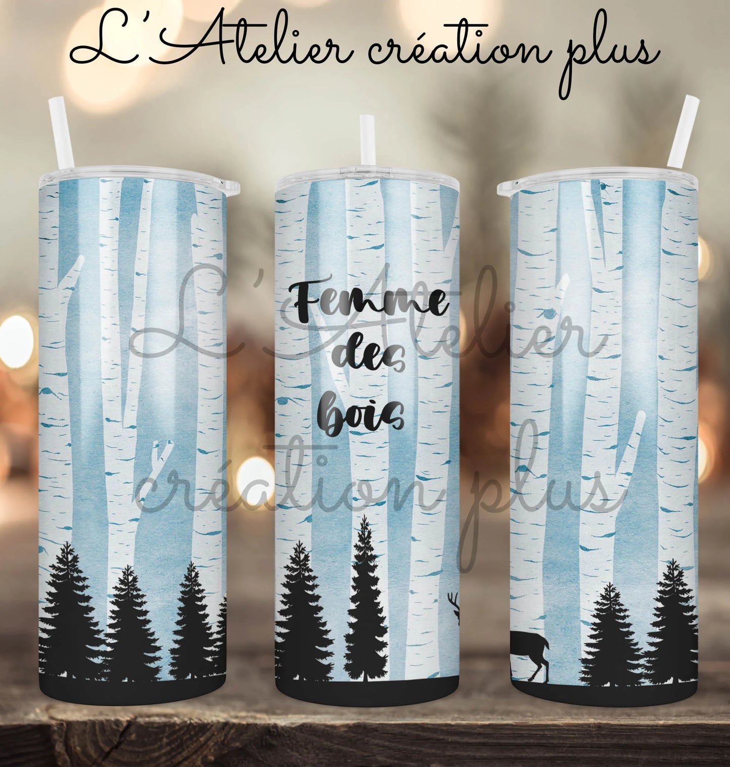 Design Tumbler 20oz "Femme des bois"