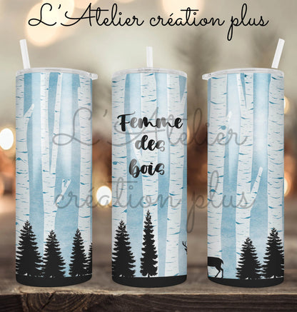 Design Tumbler 20oz "Femme des bois"