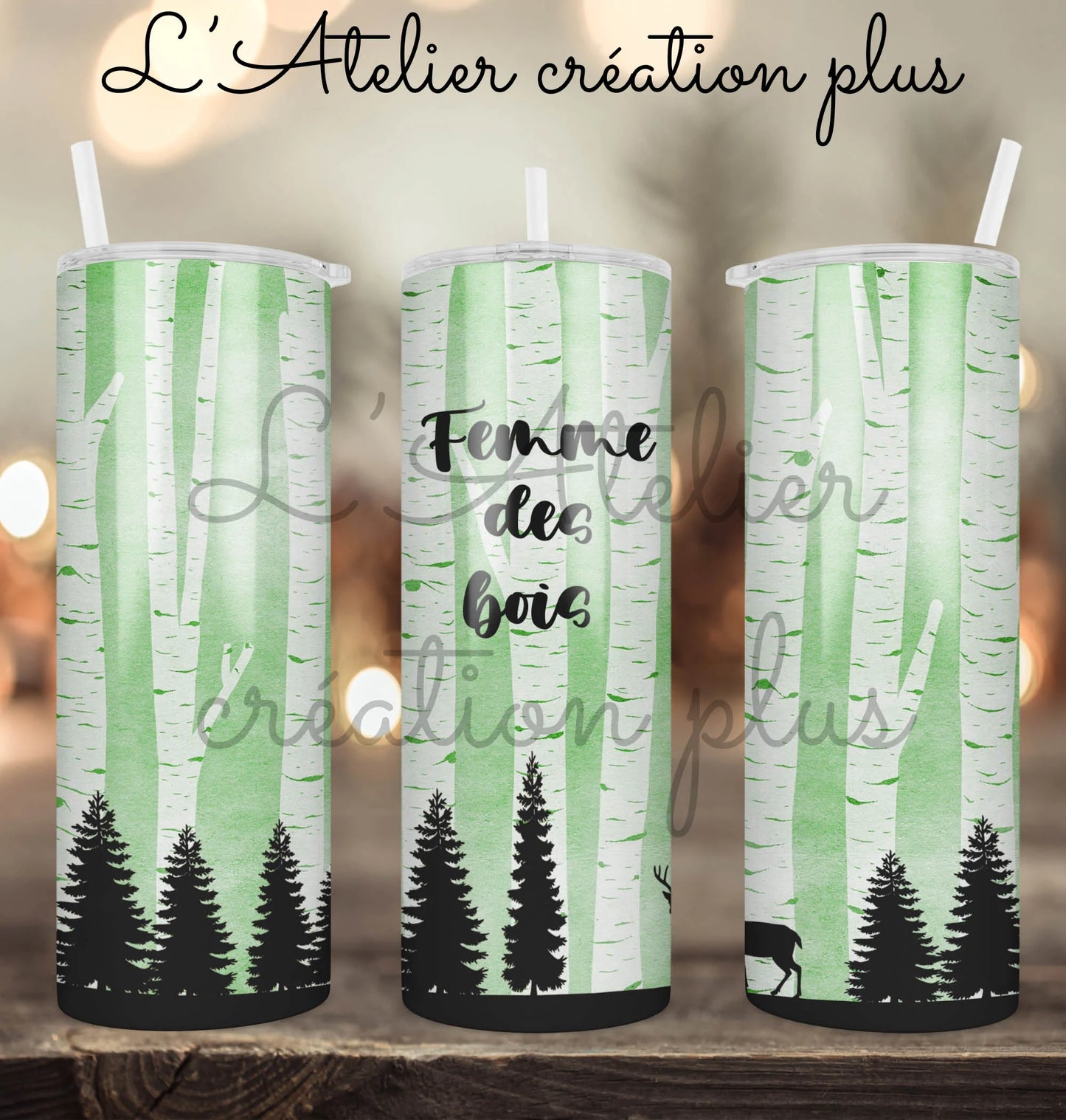 Design Tumbler 20oz "Femme des bois"