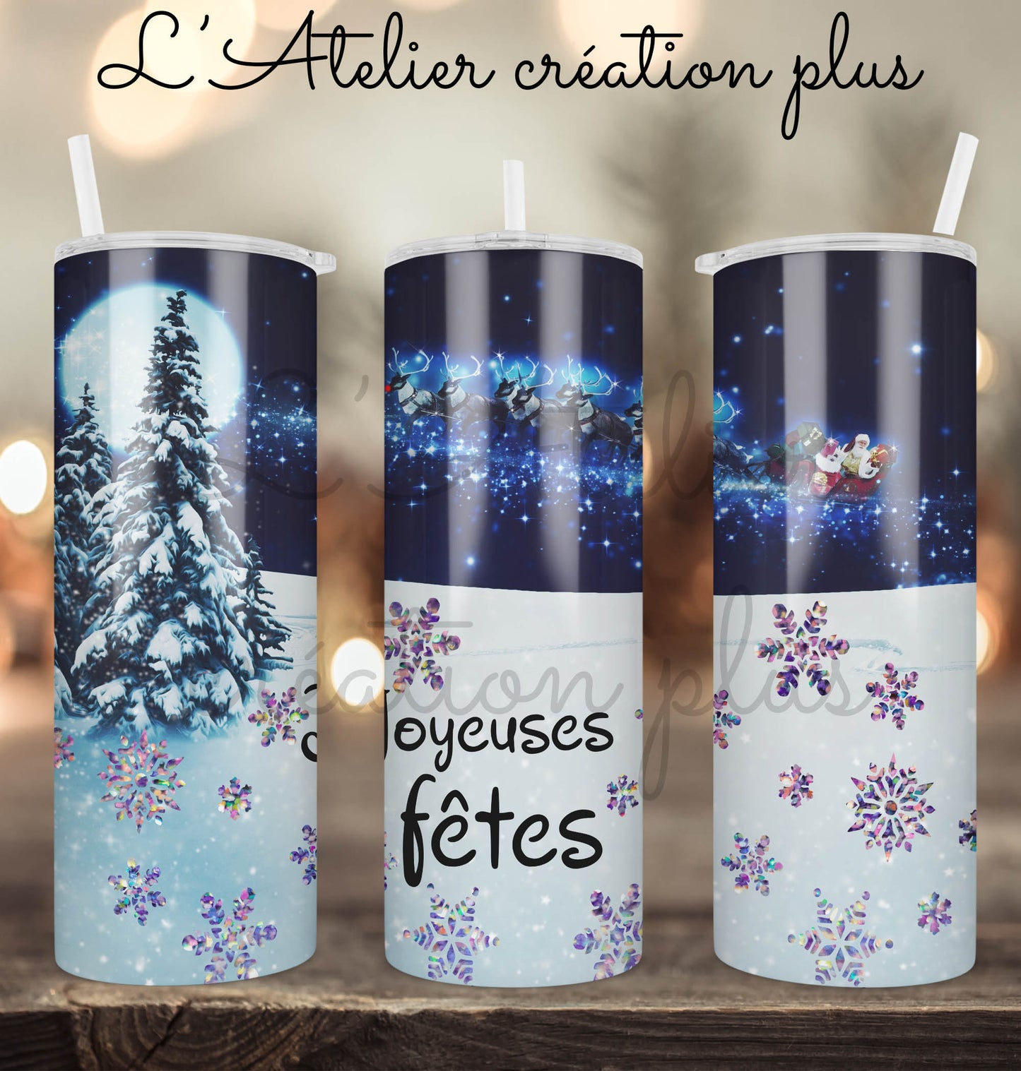 Tumbler 20oz "Joyeuses fêtes"