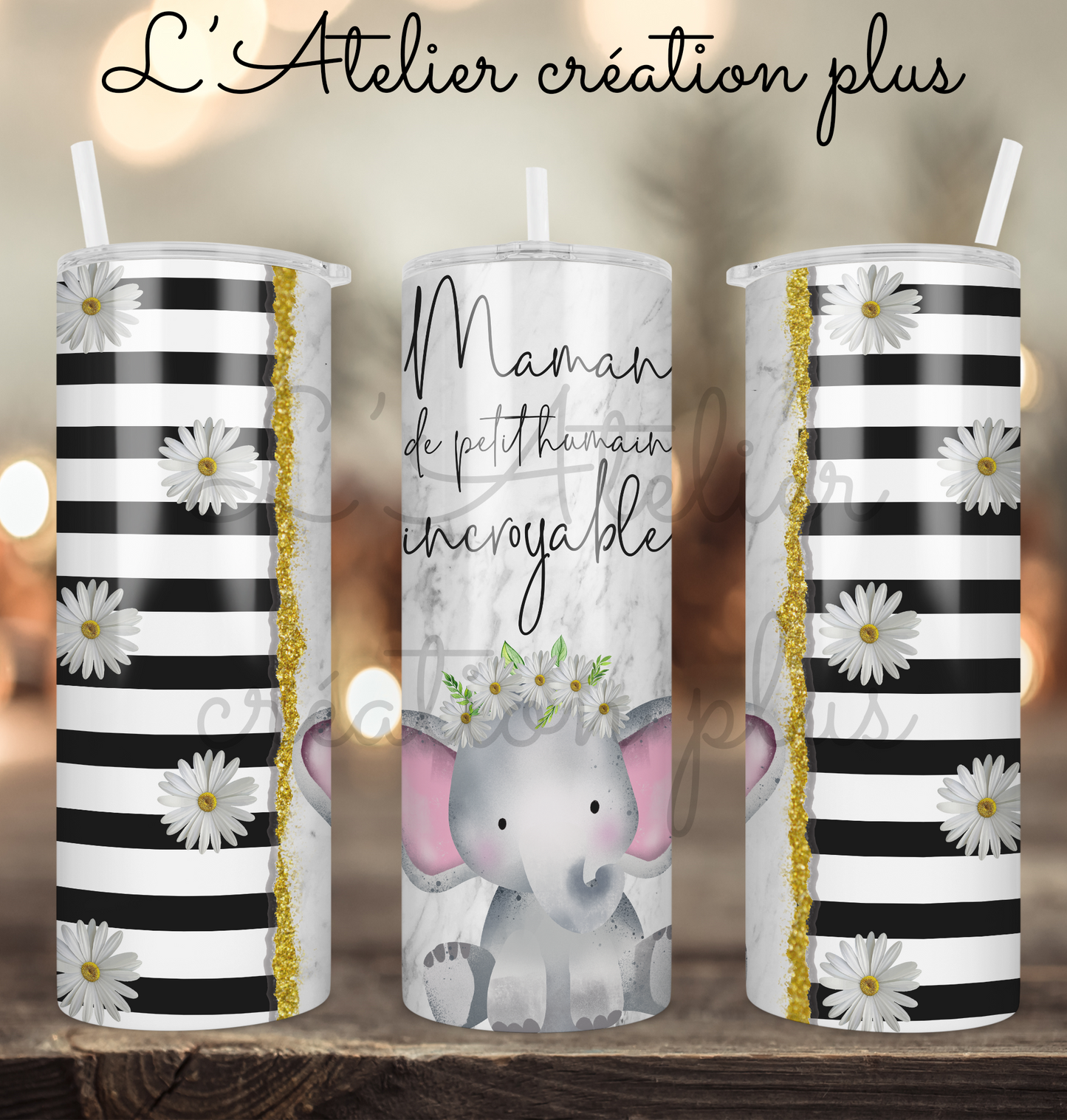 Tumbler 20oz "Maman de petit humain incroyable"