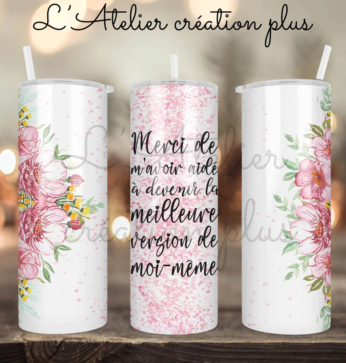 Design Tumbler 20oz "Meilleure version de moi-même"