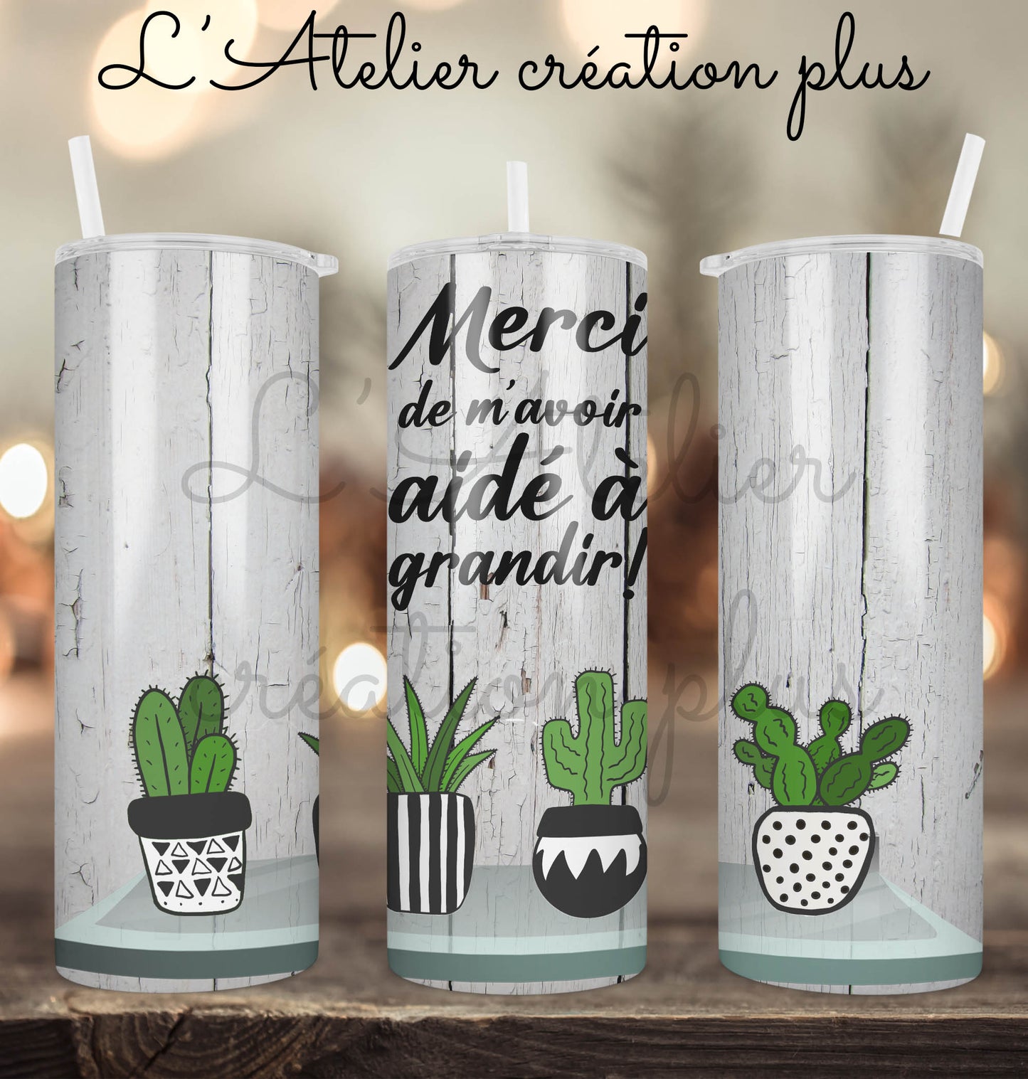Tumbler 20oz "Merci de m'avoir aidé à grandir"