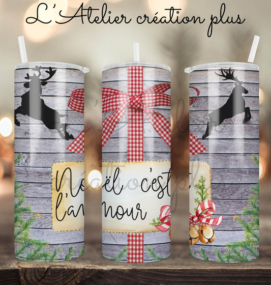 Tumbler 20oz "Noël c'est l'amour"