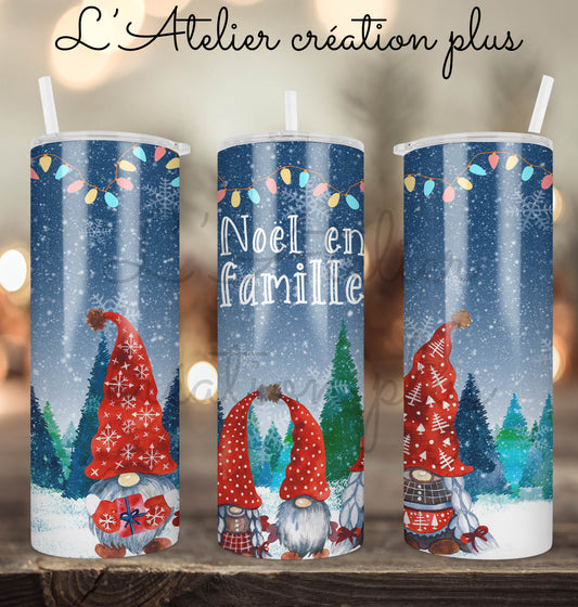 Tumbler 20oz "Noël en famille"