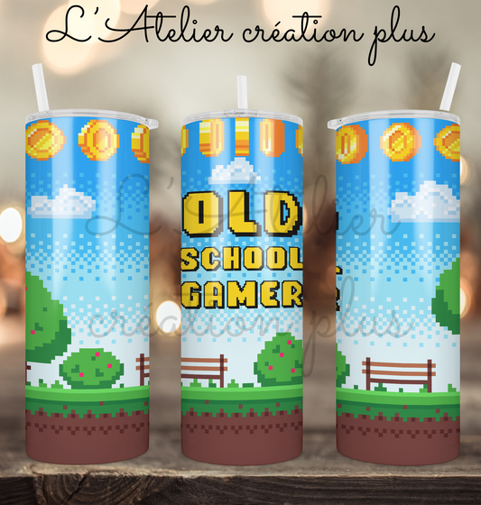 Tumbler 20oz "Old school gamer"