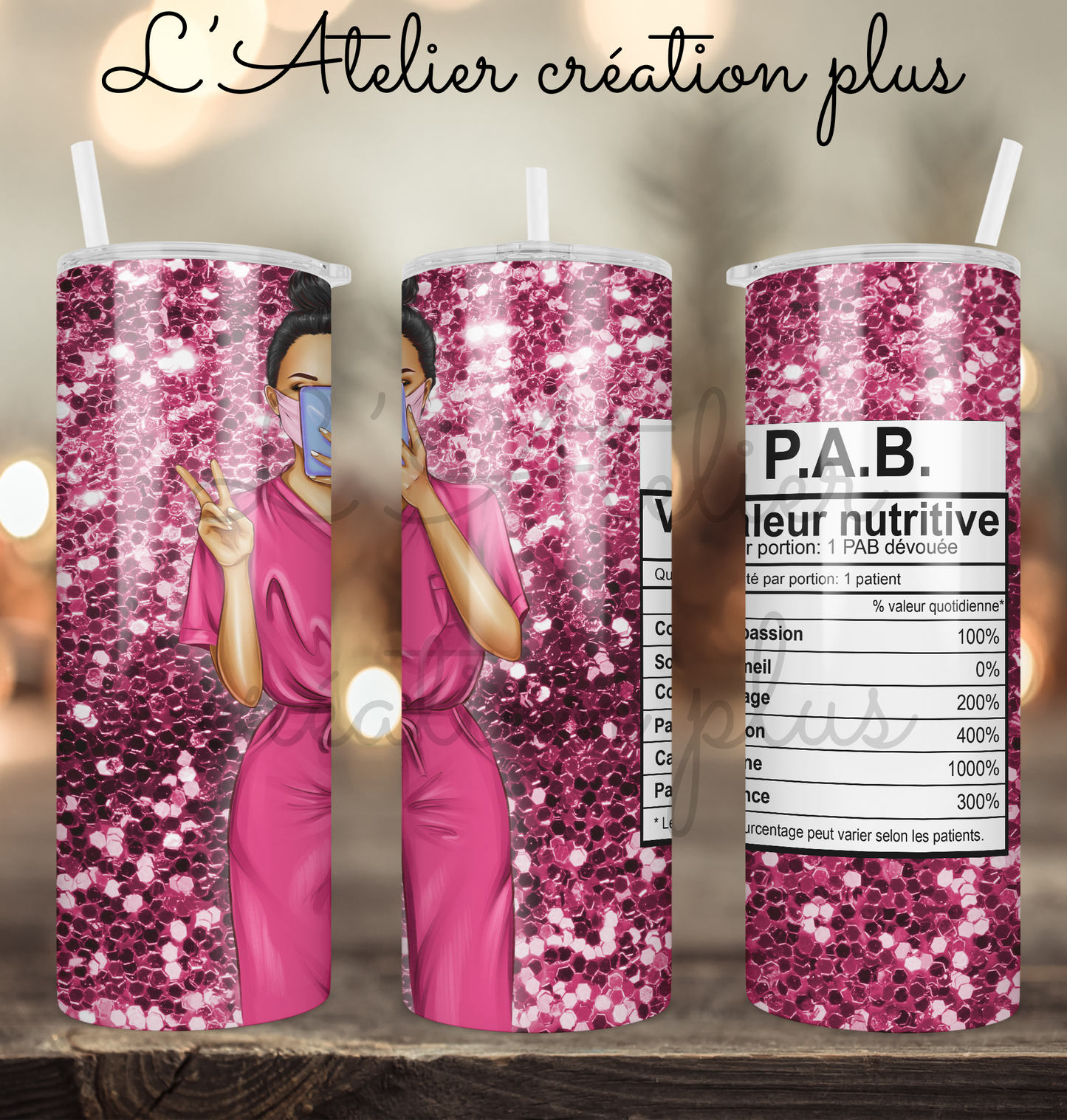 Tumbler 20oz "PAB valeur nutritive"