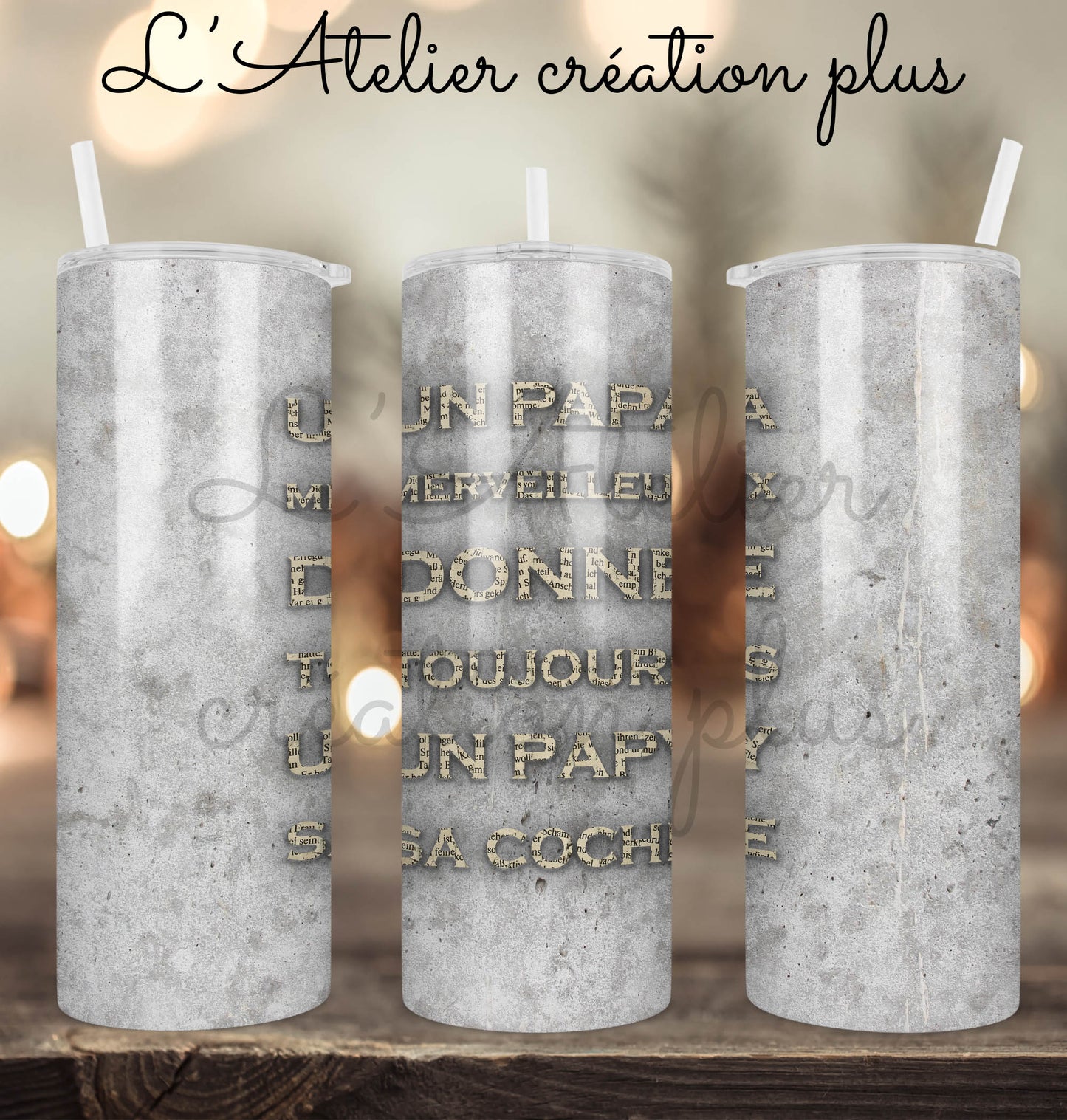 Tumbler 20oz "Papy sa coche"