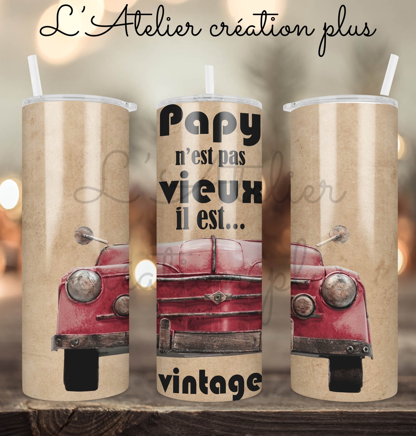 Tumbler 20oz "Papy vintage"