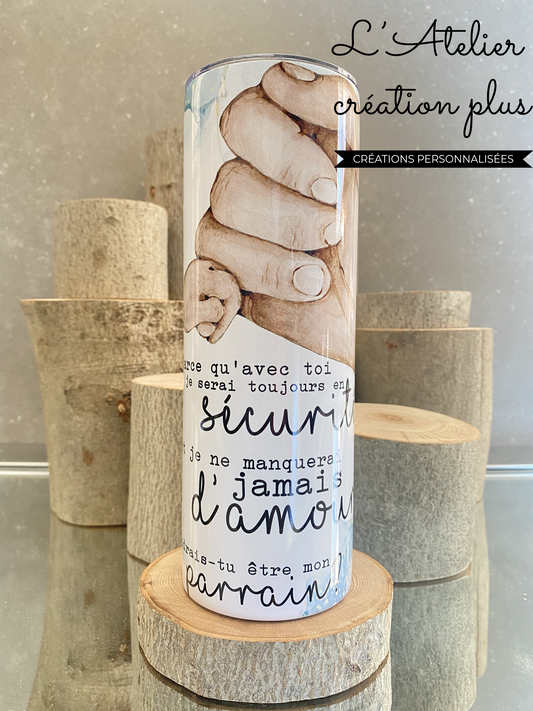 Tumbler 20oz "Demande parrain"