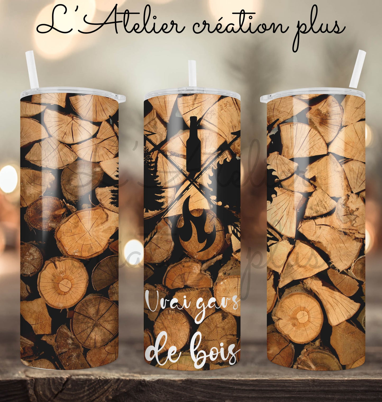 Tumbler 20oz "Vrai gars de bois"