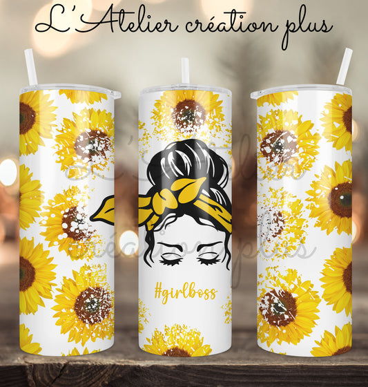 Tumbler 20oz "Girl boss tournesol"